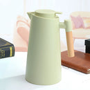 KIT1/KIT2 Garrafa Térmica 1 Litro Com Termômetro Led Para Chás / Café Design Moderno Cabo Em Madeira