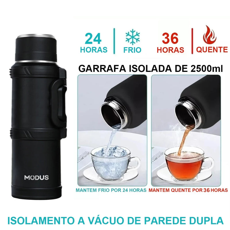MODUS Garrafa Térmica 2.5 Litros Quente Frio Com Isolada Térmico Capacidade Viagem Garrafa De Água