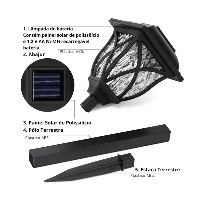 Luzes De Gramado E Jardim Com Energia Solar, Com Efeito De Sombra E Impermeáveis Para Decoração E Paisagismo