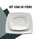 Kit 12 Pratos Quadrados