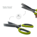 Tesoura para Picar Alimentos Temperos e Ervas 5 Lâminas Aço Inox salsinha