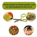 Tesoura para Picar Alimentos Temperos e Ervas 5 Lâminas Aço Inox salsinha