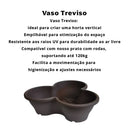 Kit 4 vasos Modulares Treviso Para Plantas com Prato Com Rodas