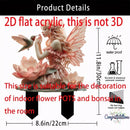 Cong-Decoração De Estacas De Jardim De Fadas Com Beija-Flor , Exclusiva Em Vaso Boho Para Quintal De Gramado Ao Ar Livre