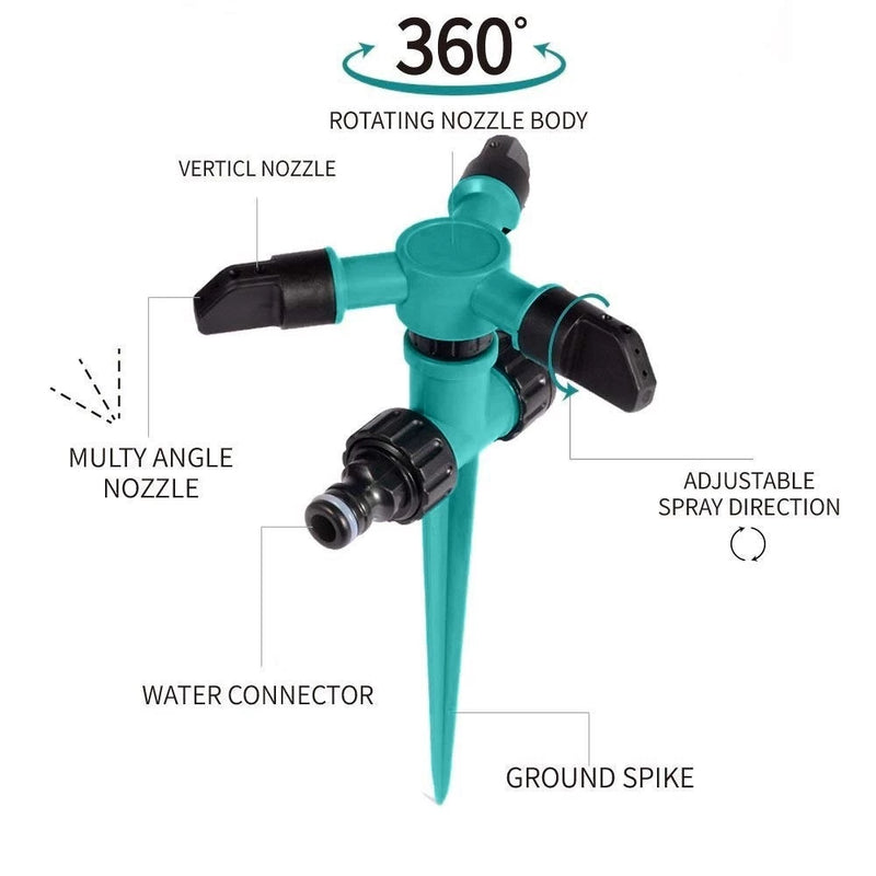Aspersor Automático De Água De Jardim Rotativo 360 Graus Sistema De Irrigação De Gramado Bocal