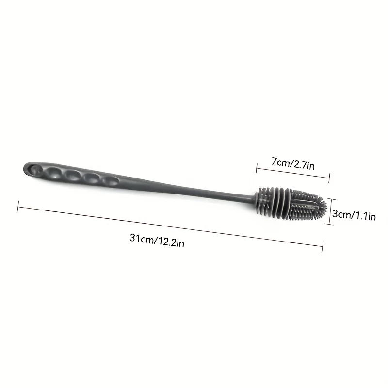 Escova para Lavagem de Copos e Garrafas de Leite em Silicone com Cabo Longo para Doméstico e Chá